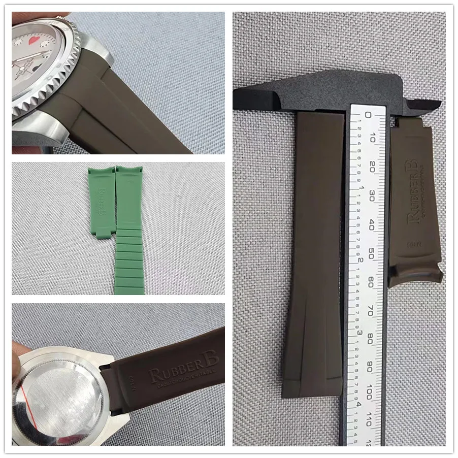 Cinturino In Gomma Da 20Mm Per Cronografo Giornaliero Perpetuo Oyster Sub Aquatimer 36Mm 39Mm 40Mm Cassa Dell'Orologio