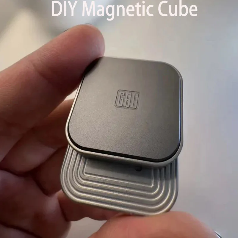 

Gao Studio Magnetic Cube Push Slider Square Shape Fidget Slider DIY Metal Decompression Desk Toys EDC For Adults Kids Gifts