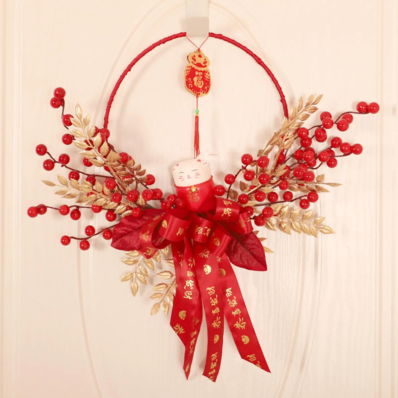 Traditional Chinese New Year Decoration Round Wreath for Decor