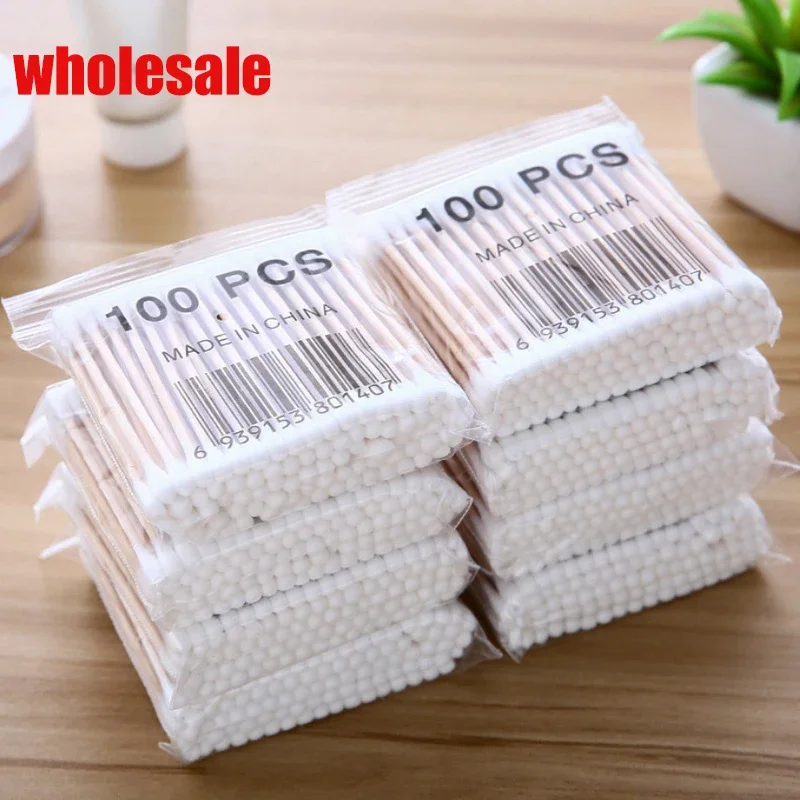 Bamboo Baby Cotton Swab Wood Sticks Soft Cotton Buds Cleaning of Ears Tampons Cotonete Health Beauty Swab