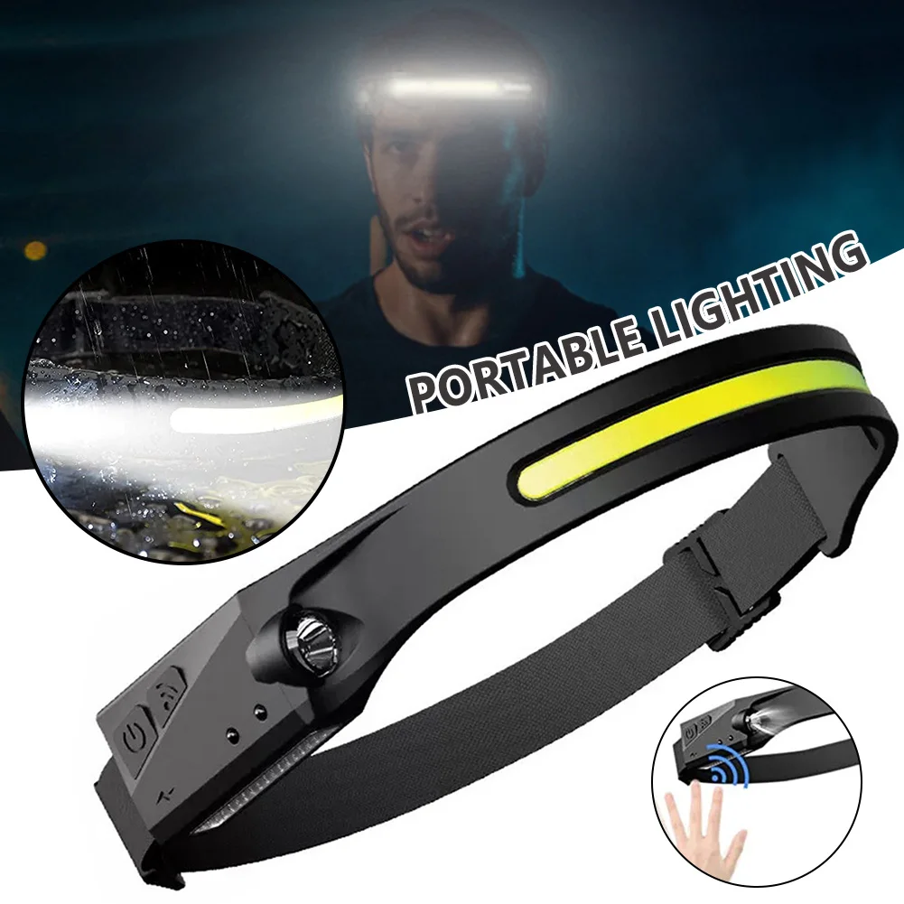 

New Smart Induction Silicone Headlight LED Highlight Night Running Fishing Light Outdoor Emergency Long Battery Life