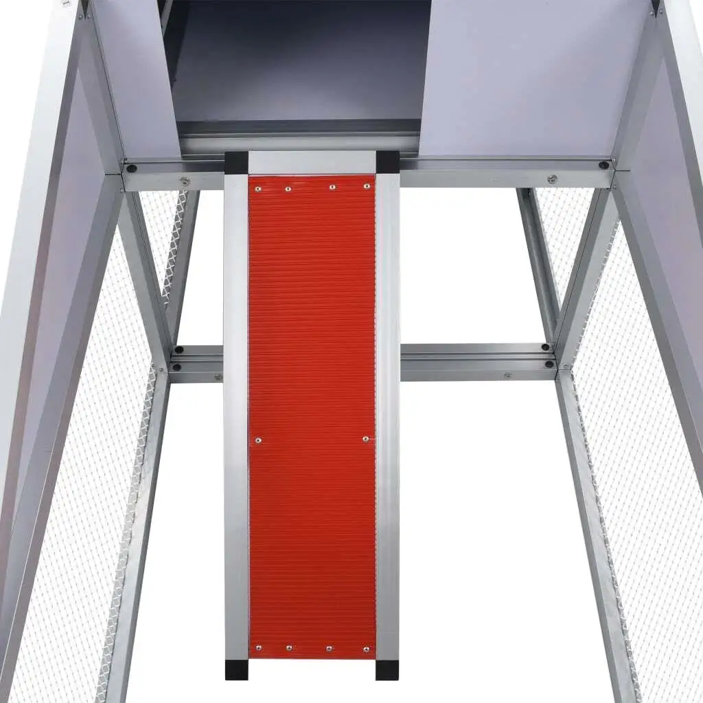 Aluminum Chicken Coop with Run & Nest Box-Durable Outdoor Poultry Shelter