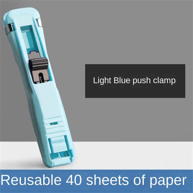 Paper Clipper Staplers Push Clamp File Documents Binding Tool Stapling Machine Paper Clips With Refills Office Supplies