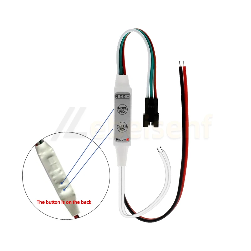 WS2811 LED ストリップ 12V 24V フローコントローラーシンプルなミニ 2 キー LED チェイシングバーライト調光器最大 1024 ピクセル流れるランプテープ制御