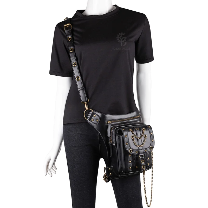 Chikage Steampunk винтажная сумка через плечо женская трендовая уличная спортивная сумка для телефона многофункциональная Мужская поясная сумка на цепочке