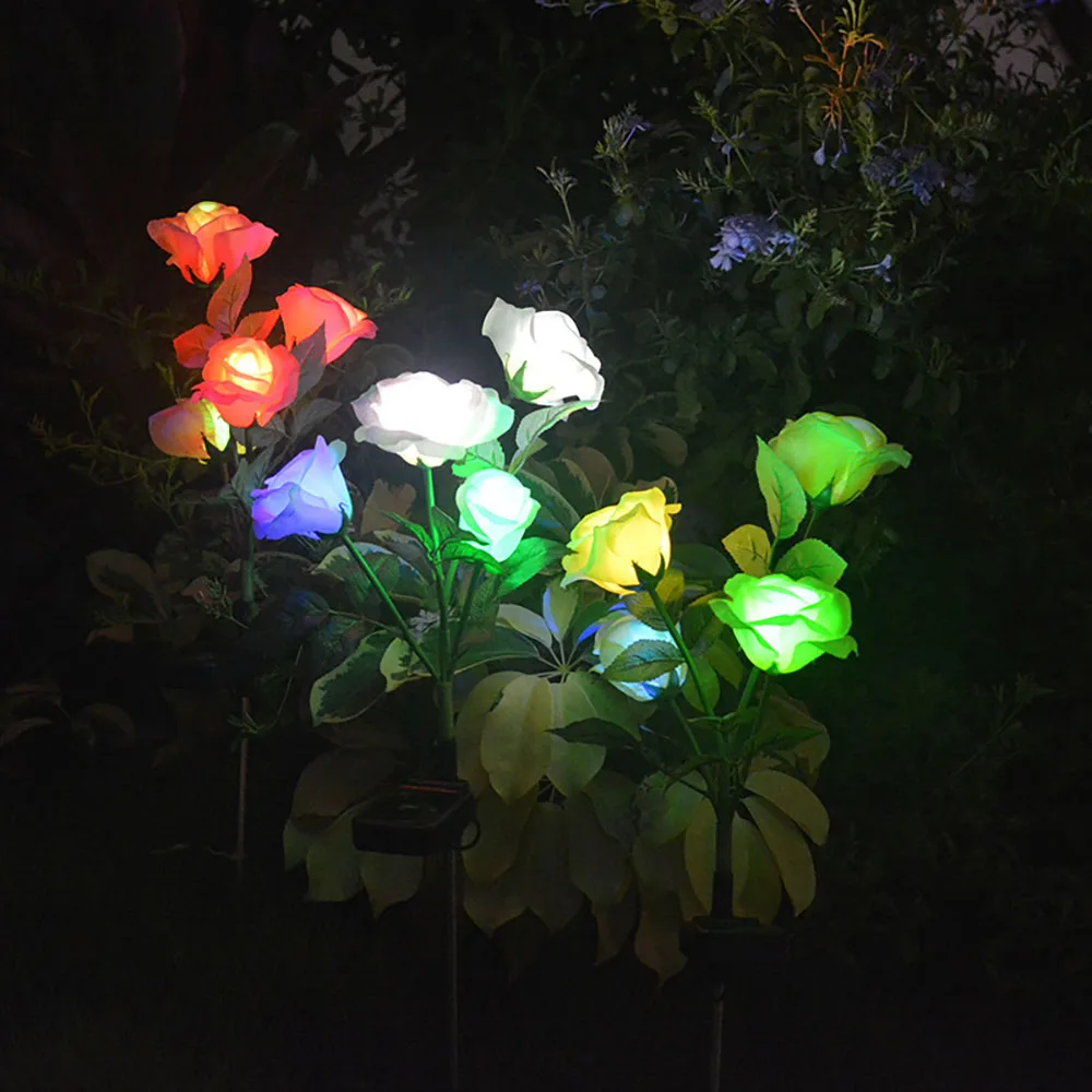 

Rose Flower Lawn Lamps Solar Led Lights 0utdoor Garden Lighting Solar Powered Lantern Waterproof for Yard Landscape Decoration