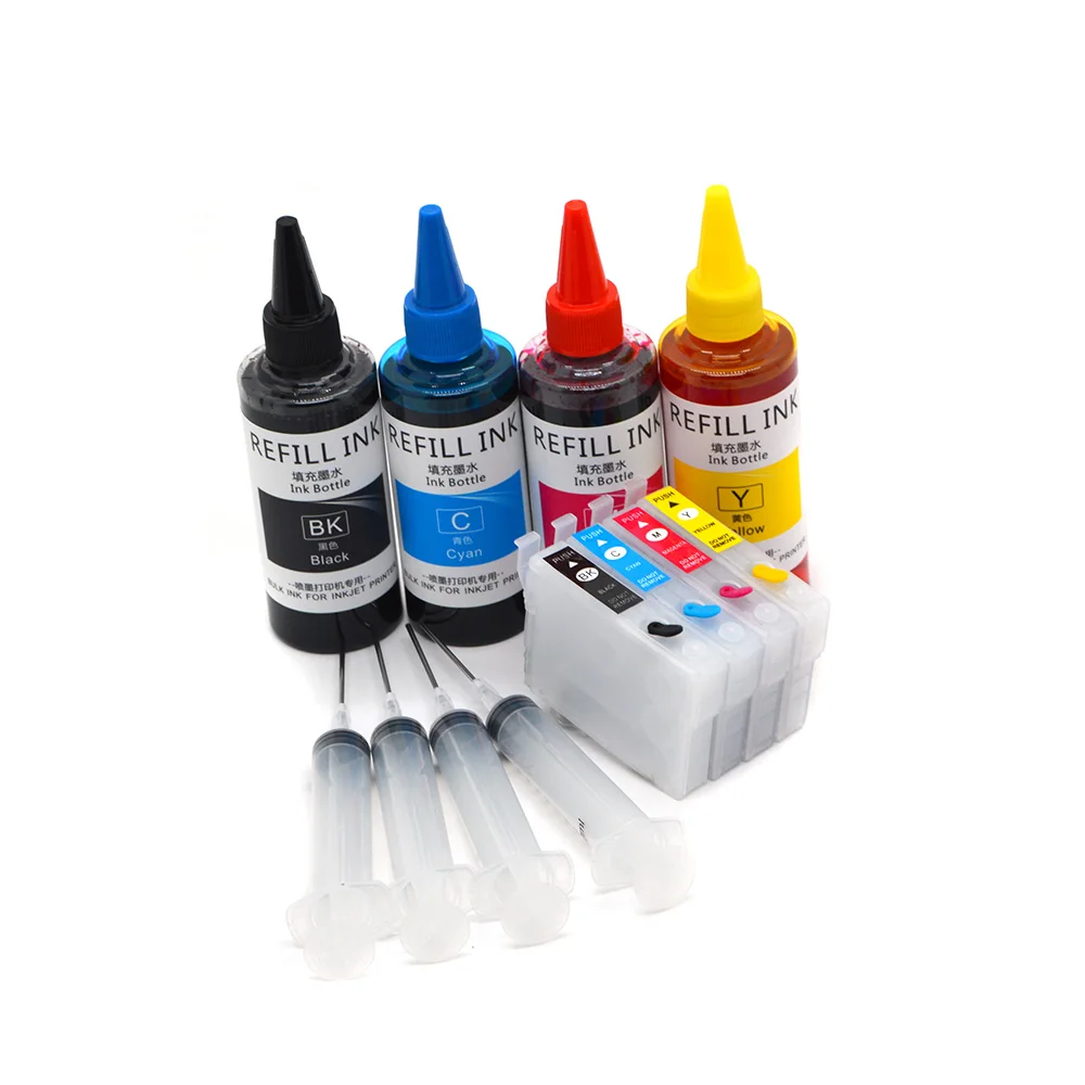 Bulk Refill Ink Kit For Epson 220 XL, XP-420, 320, 424, WF-2650, 2630, 2750 Printers - 400ml Bottles
