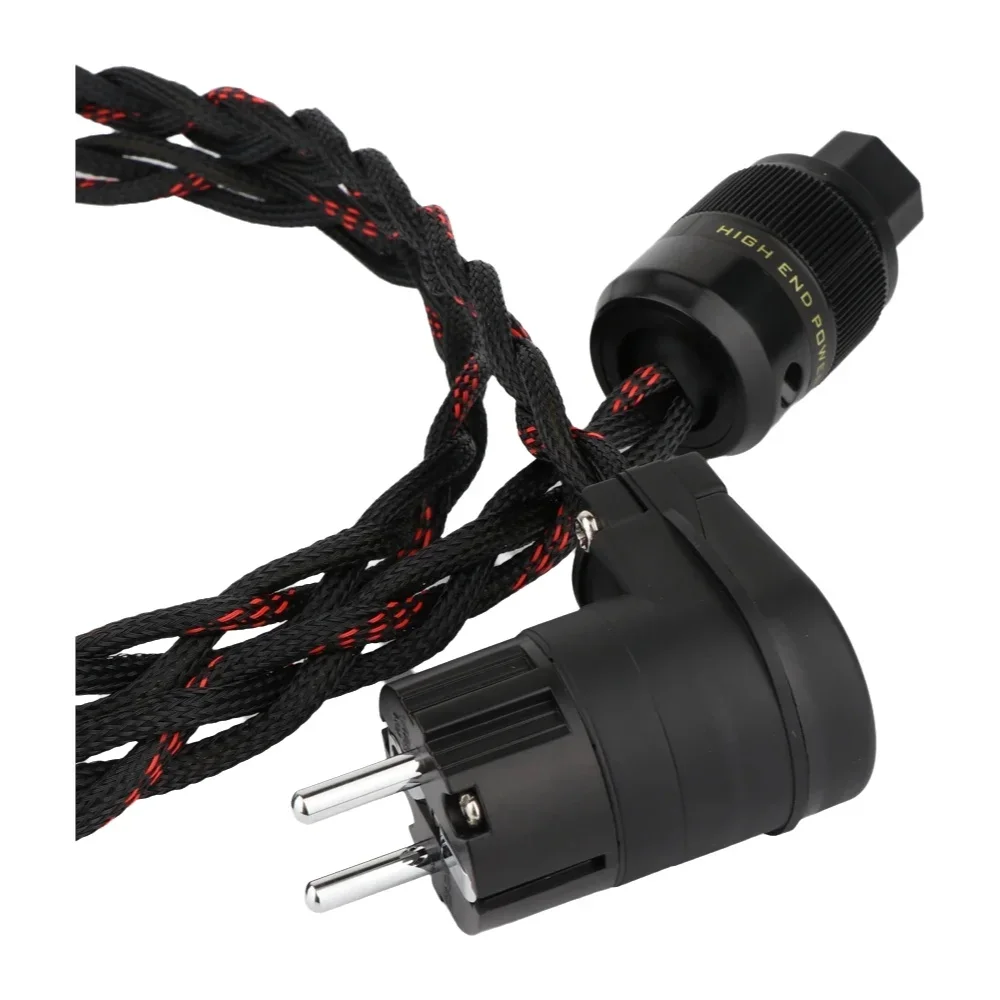 High-End 7N OFC Reinkupfer EU/US Version Stromkabel HIFI Audio Netzkabel mit Rhodium-beschichtetem Netzstecker