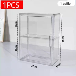 Enhanced Transparent Acrylic Display Box - Dustproof Doll Figure Organizer Cabinet and Stand (1baffle 1Pcs)