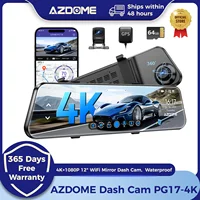 AZDOME-Caméra de Tableau de Bord avec Rétroviseur, Wifi, 12 Pouces, 4K, Avant et 1080P, pour Voitures, Touristes, Étanche 1