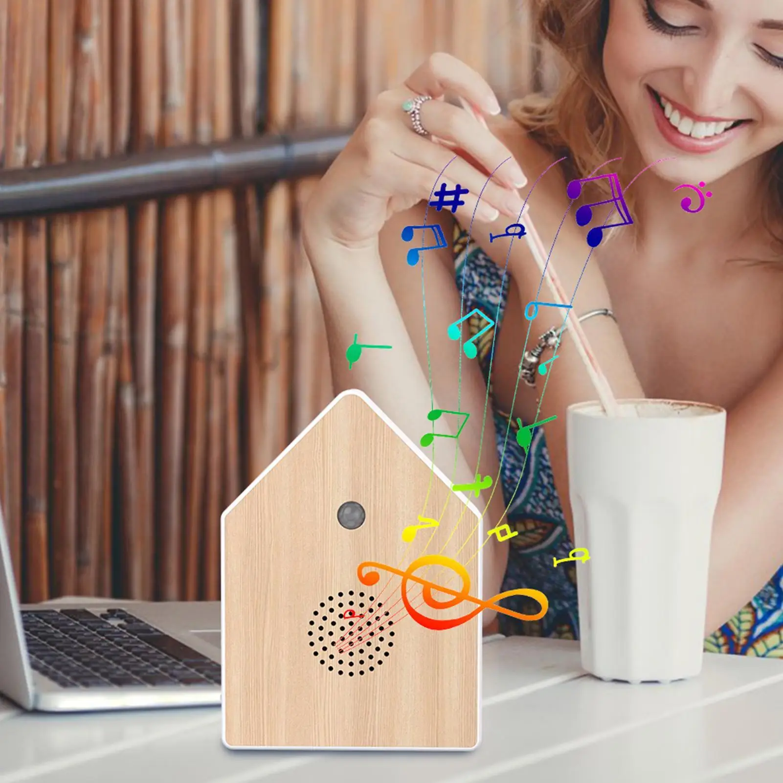 Nature Voice Maker Bird Sounds Device Bird Sound Box Motion-Activated Mini Singing Bird Box Bedroom Motion Sensor for Sleep Aid