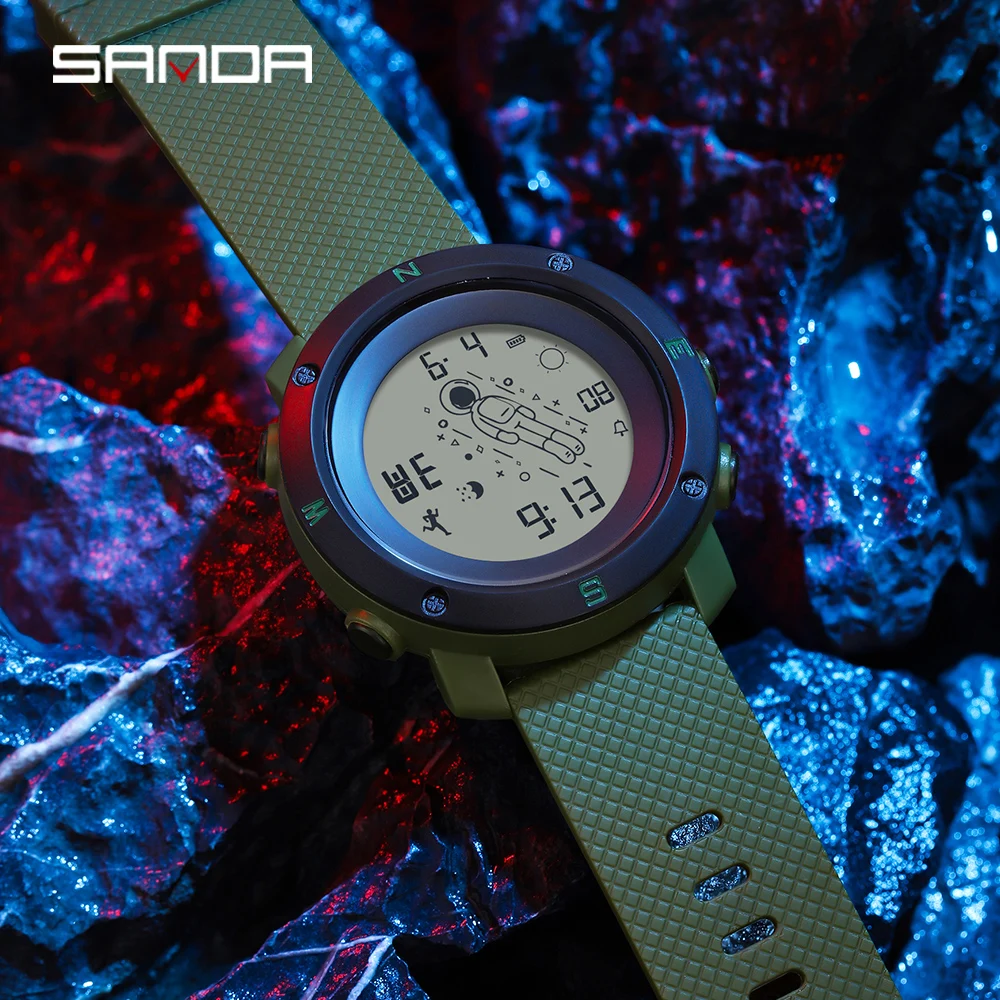 SANDA 2023 Fashion Digital Men's Watches Luxury Men's And Women's Student Watch Electronic Male Clock Reloj Hombre 2128