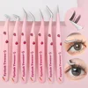 7styles Professional Eyelash Tweezers Stainless Steel Curved 3D Lashes Extension Makeup Tools Anti-static False Eyelashes Pincet 3