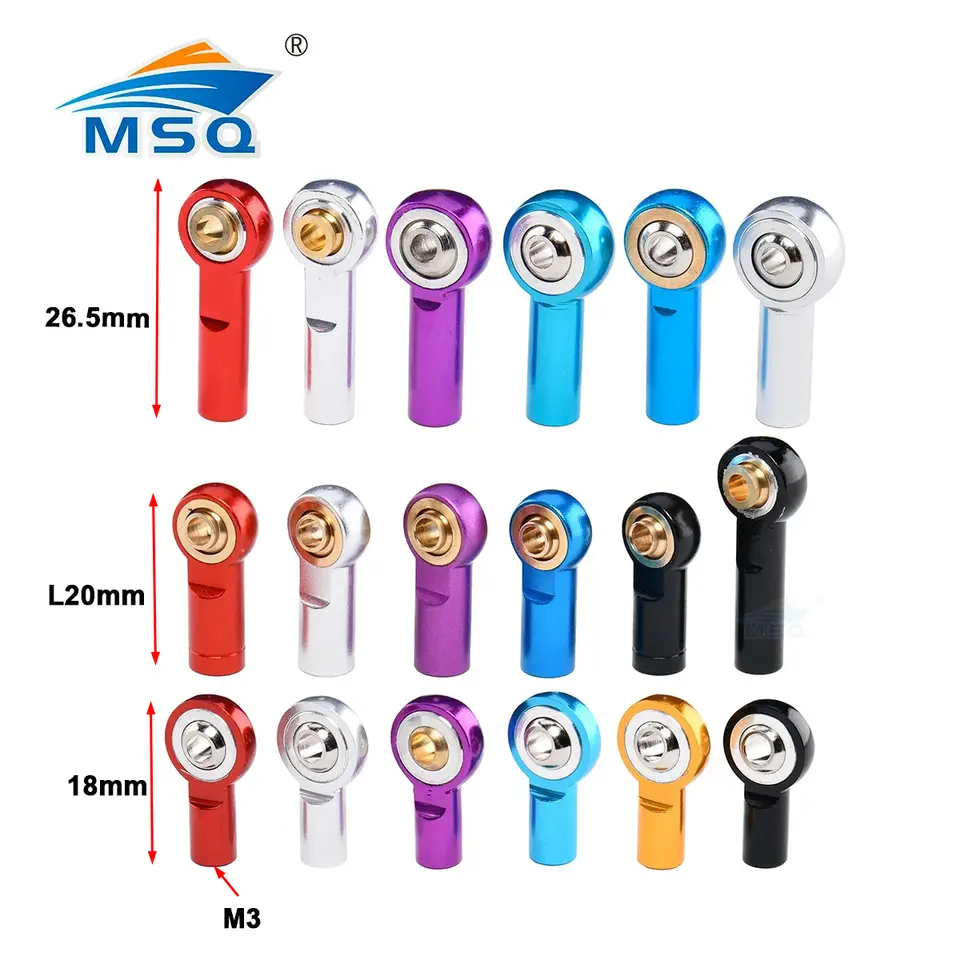 10PCS Aluminum Alloy M3 Link Rod End Ball L18mm/20mm/26mm Metal Rod End Ball For Rc Boat Airplane RC Crawler Car Truck Buggy image 1
