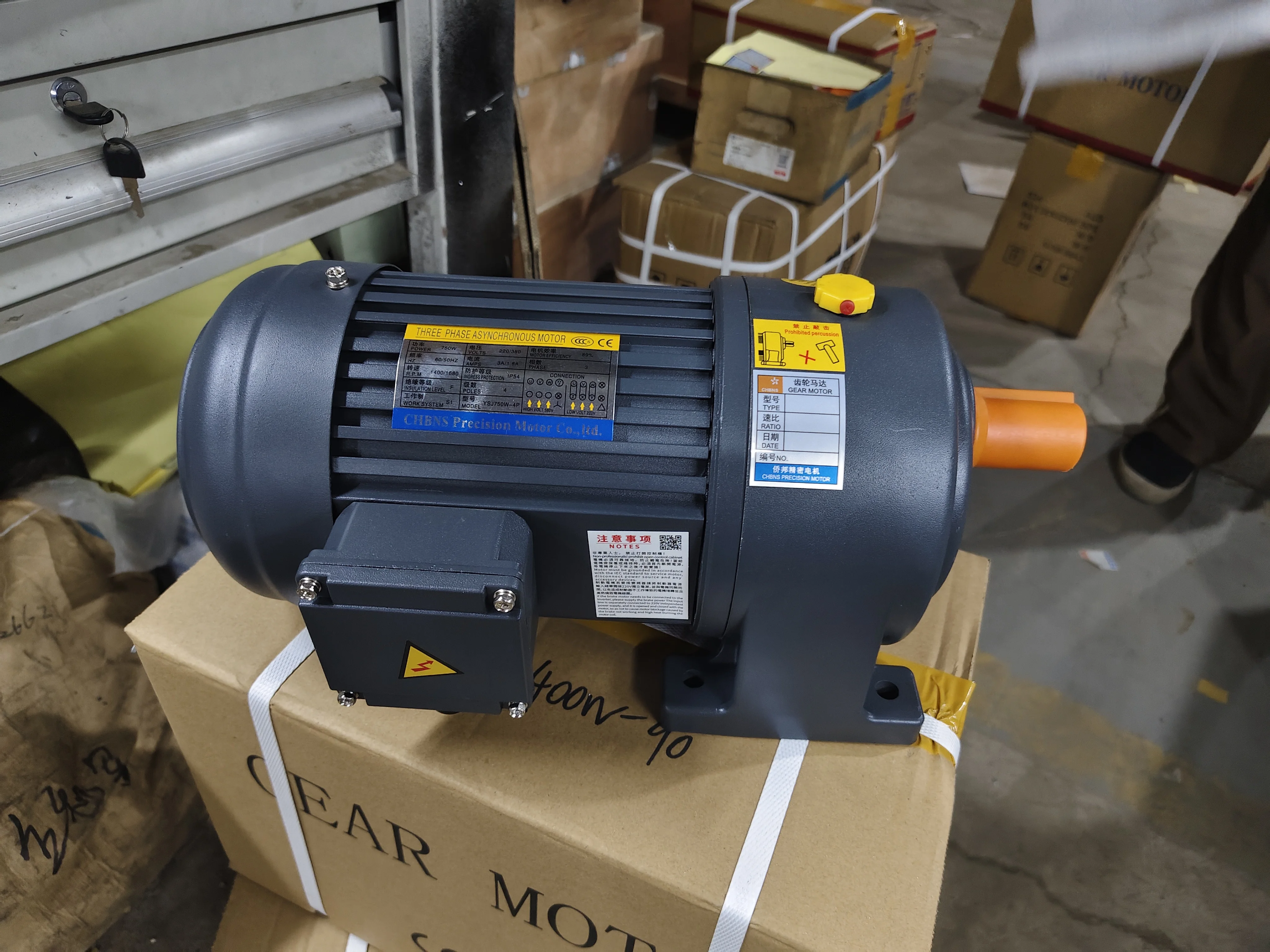 3 Phase Asynchronous Electric Motor With Reducer 750W 220V 380V Voltage Motor With 100RPM 200RPM Gearbox Low Speed Motors DIY