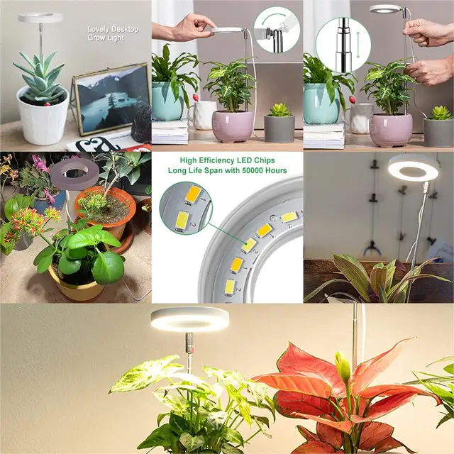 Grow Light, Full Spectrum LED Plant Light for Indoor Plants, Height Adjustable Growing Lamp with Auto On/Off Timer 4 4 Dimmable 5