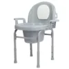 Commode Chair for Toilet Armrests 3 Levels Height Adjustable Sealed Lid Heavy Duty Bedside Commode for Adults for Squat Toilet 2