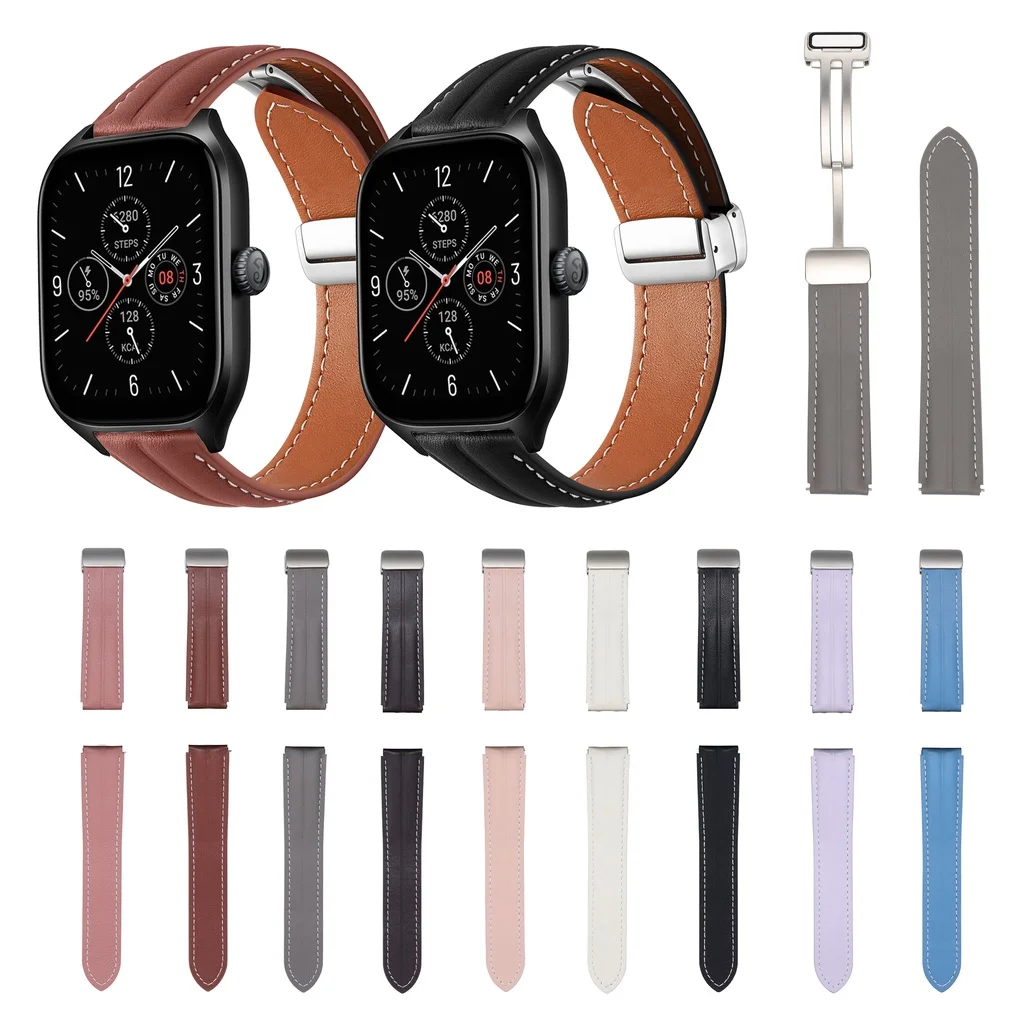 

20mm Magnetic Buckle Leather Strap For Huami Amazfit GTS2 GTS4 mini GTS3 GTS2e Neo GTS 2 3 4 2e Watch Band Bracelet