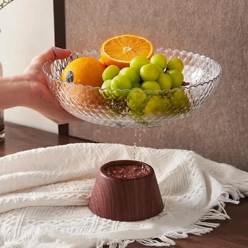 Home Storage Items Fruit Tray End Table Plastic Drain Fruit Dry Candy Snack Plate