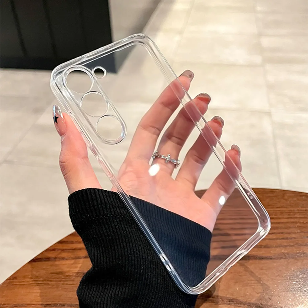 Luxury Shockproof Silicone Clear Soft Case with Transparent Back Cover