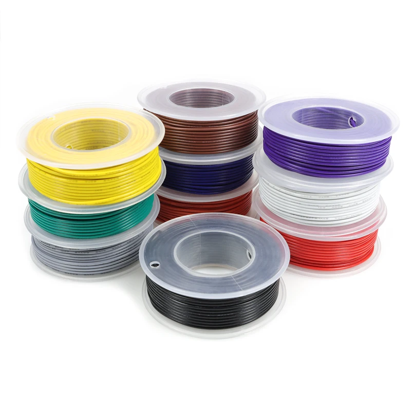 Filo Elettrico In Silicone - 11 Colori - AWG 14~28 - Rame Stagnato - 5 O 10 Metri - Per Elettronica E Modellismo