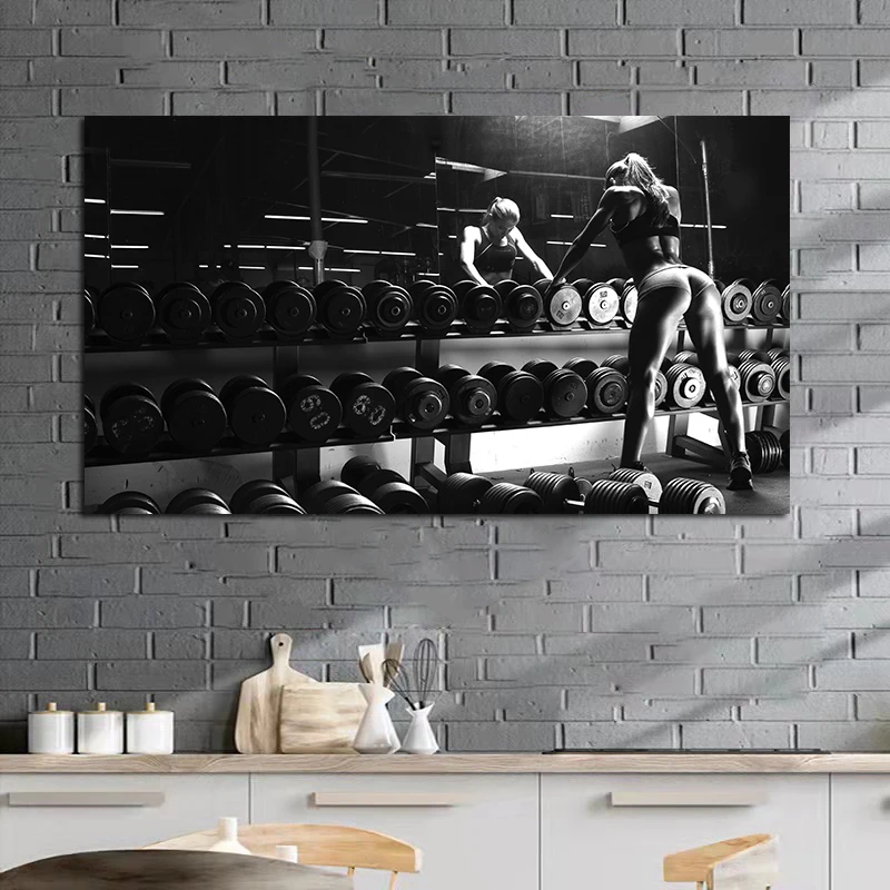 

Sexy Bodybuilding Girl Motivational Poster and Prints Canvas Painting Wall Art Decoration Pictures Gym Home Room Decor Cuadros