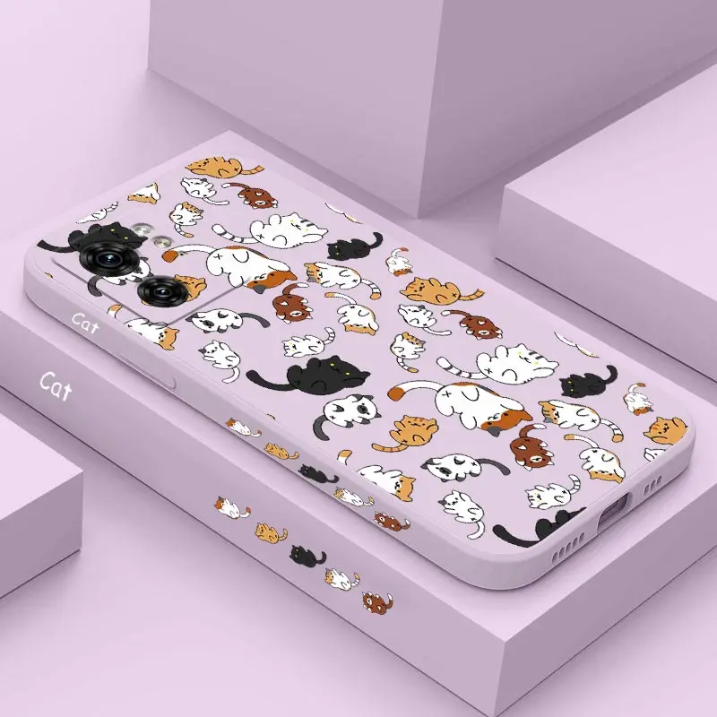 Rolling Cat Silicone Phone Case, Scratch-Resistant Shockproof Protector
