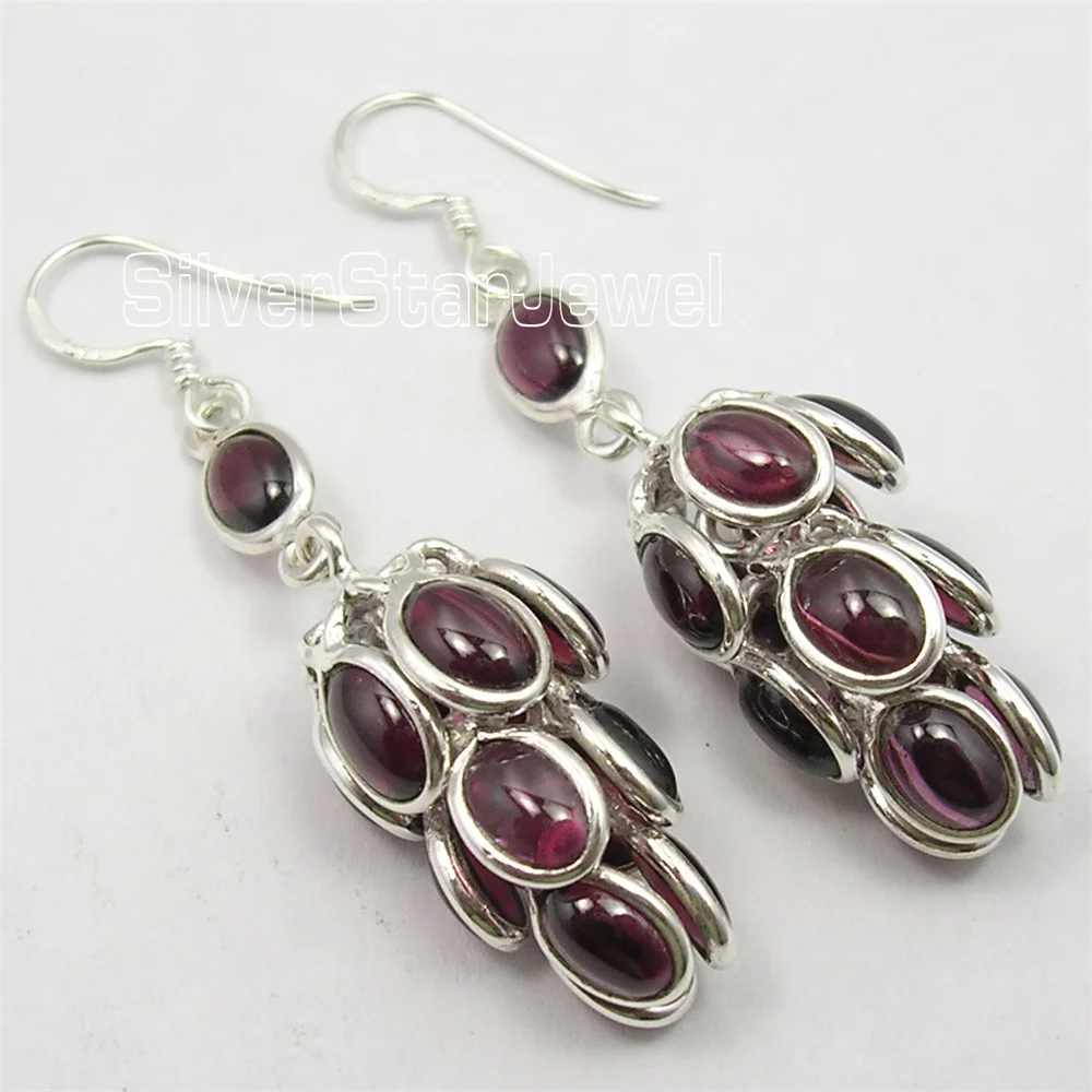 Many Color Grape Semi-precious Stone Hook Earrings 2.2