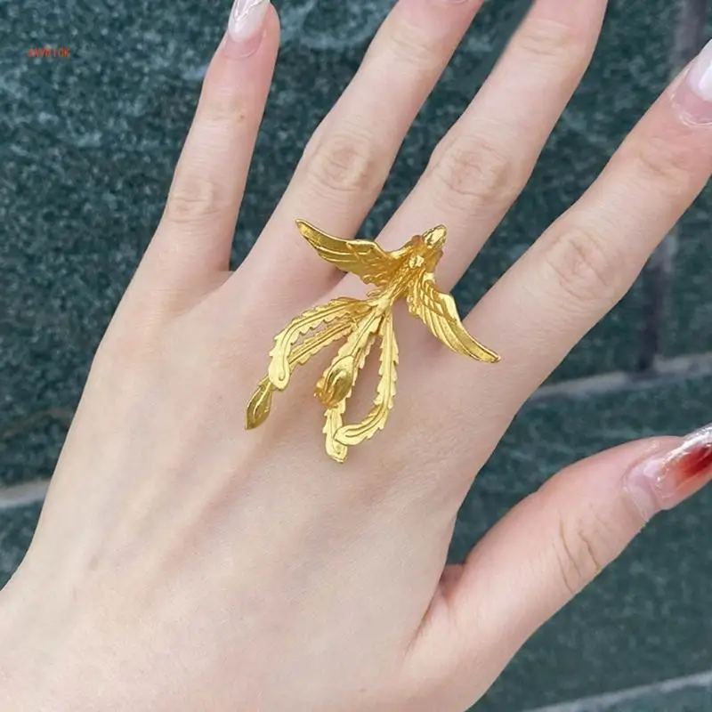 N1HE Нежные ювелирные кольца Fenghuang с кружевной отделкой для свадебных вечеринок