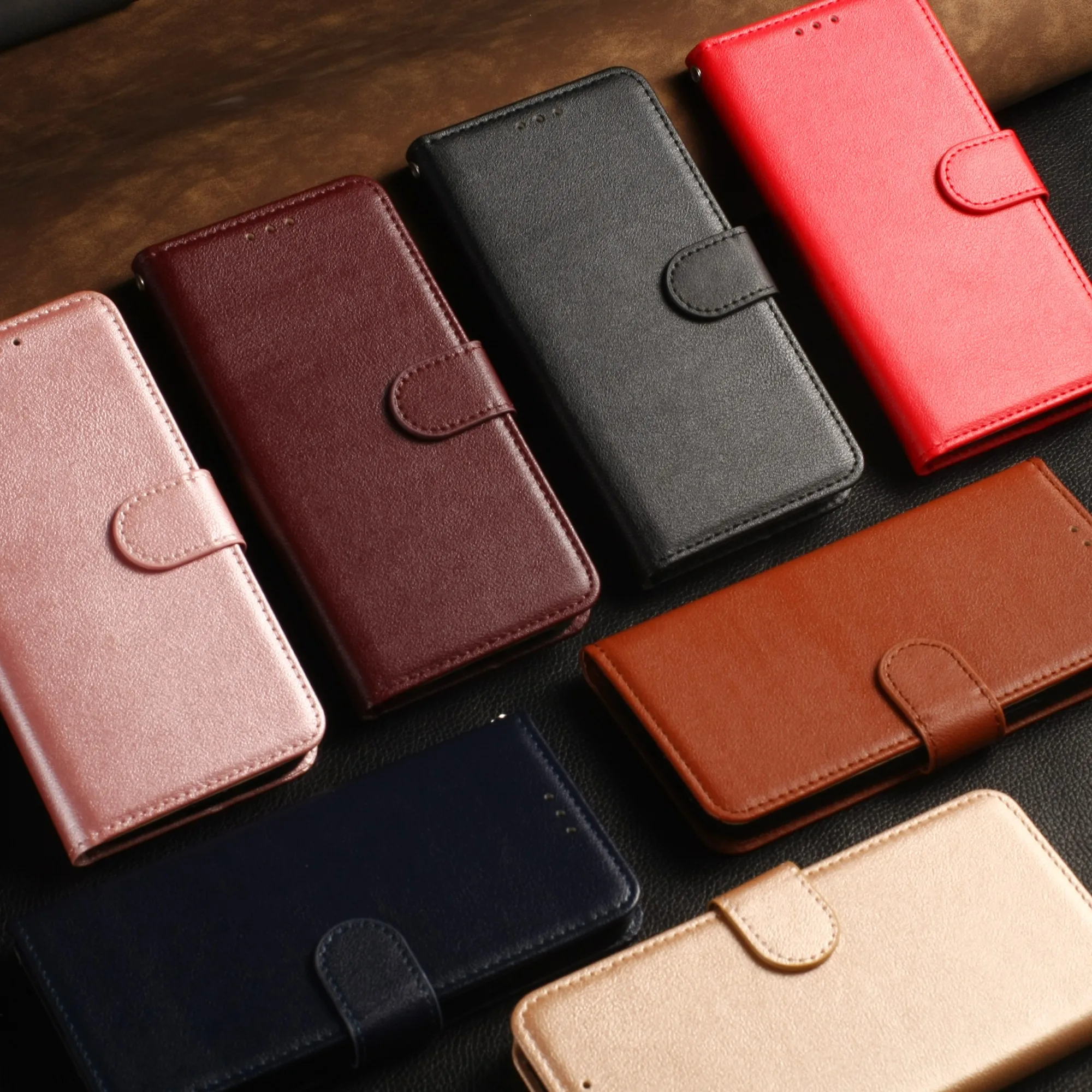 Coque Portefeuille À Rabat De Protection En Cuir, Étui Pour Samsung