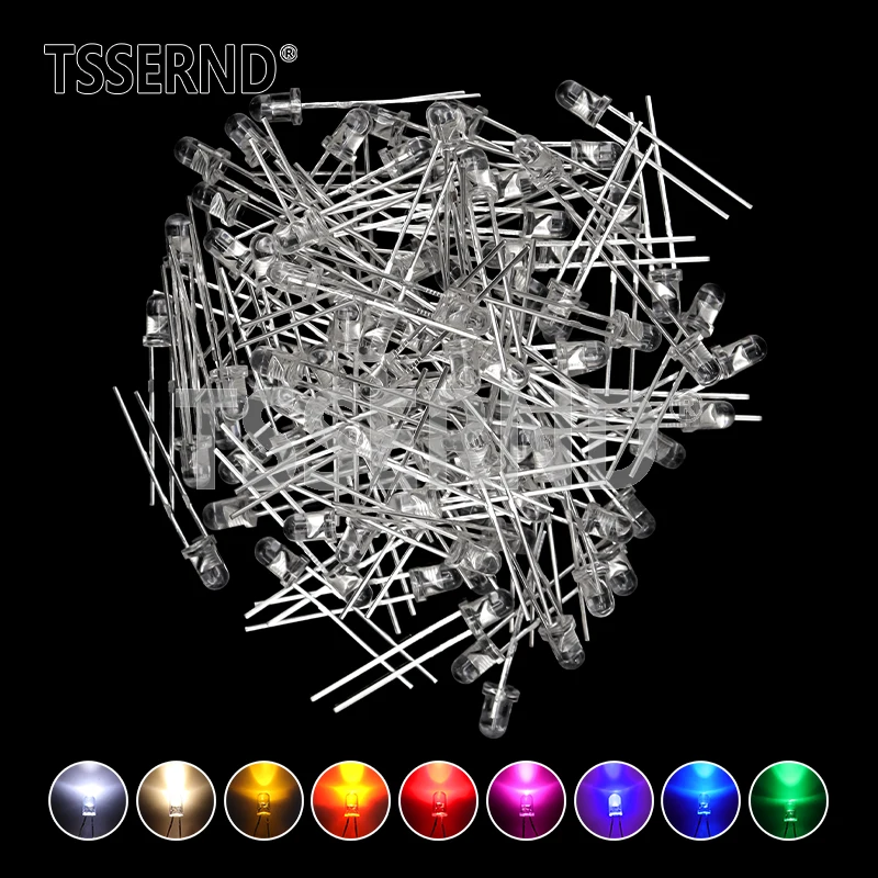 Vibrant 3mm LED Diode Pack: 100-Piece Assorted Color Kit