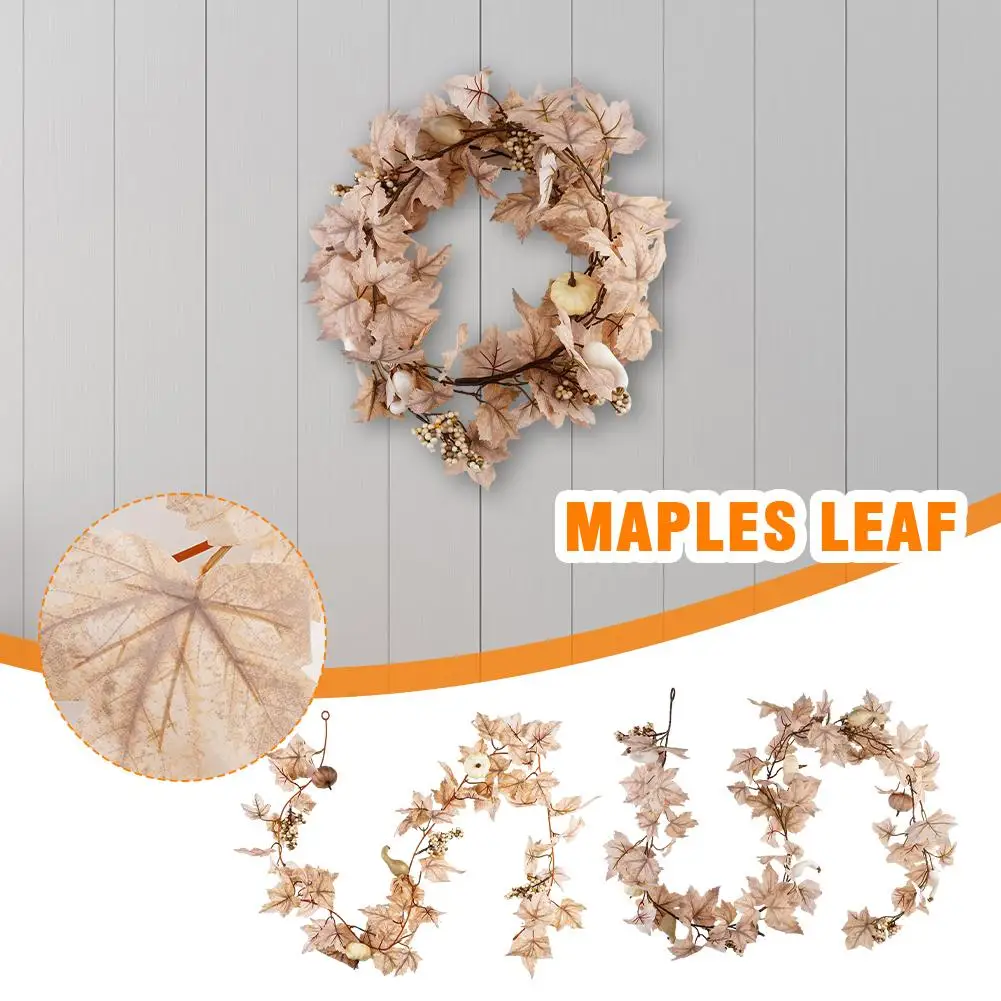 

Two sizes Artificial Maple Leaf Sunflower Pumpkin Garland Autumn Vine Party Halloween Decoration Fall Hanging Wedding Suppl H1F0