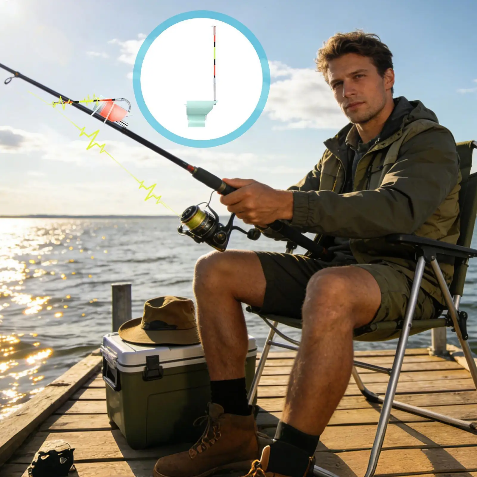 Enhanced Night Fishing Alert System with LED Light & Buzzer - High Sensitivity Detection and Anti-False Alarm Technology