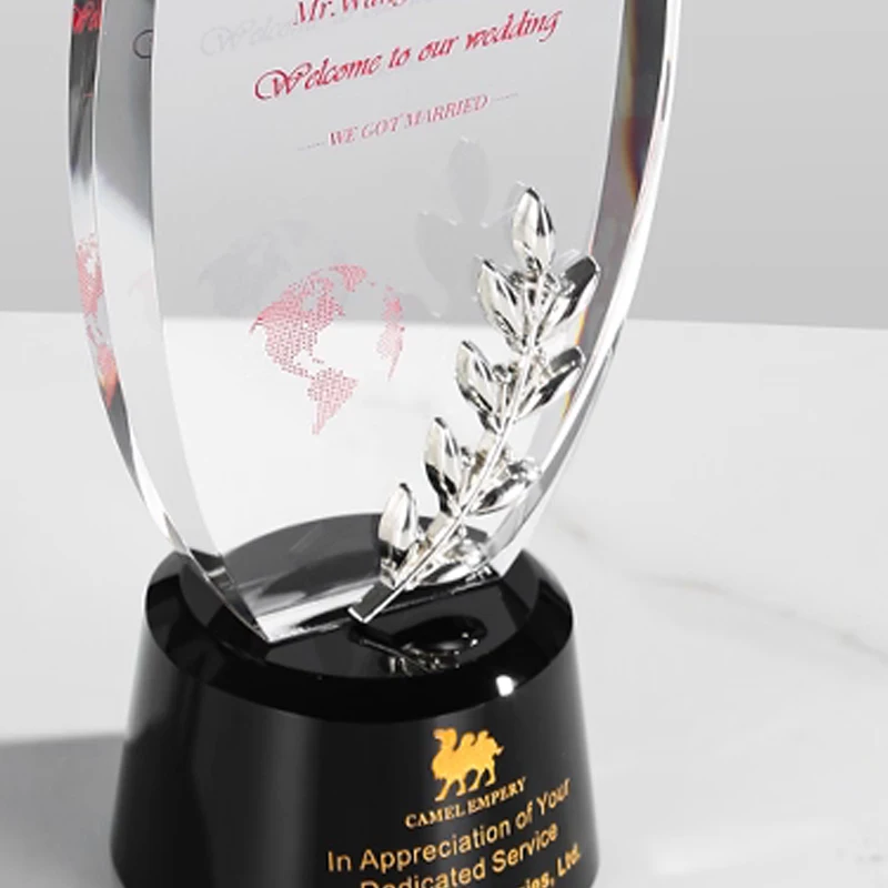 Customized High-end Medal Crystal Trophy, Excellent Staff Company Annual Meeting Awards, Home Decorations Outstanding Medal, 1Pc