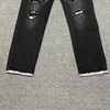 High Street Vintage Fashion Casual Jeans Pants Men Woman Washed Black Damaged Hole Old Hip Hop Trousers 6