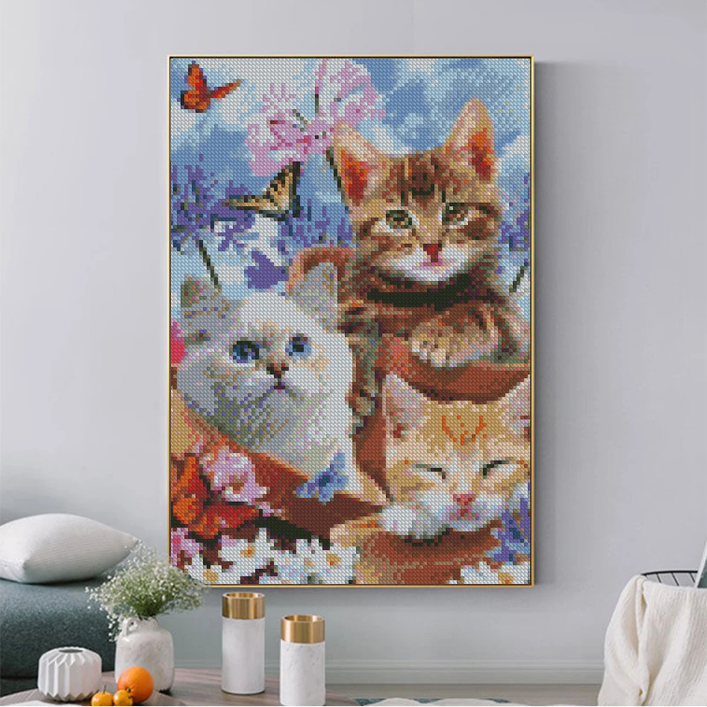 Animal 5D Diamond Painting Parrot Cat Dog Diamond Mosaic Animal Bird Rhinestone Embroidery Full Round Diamond Cross Stitch Kit