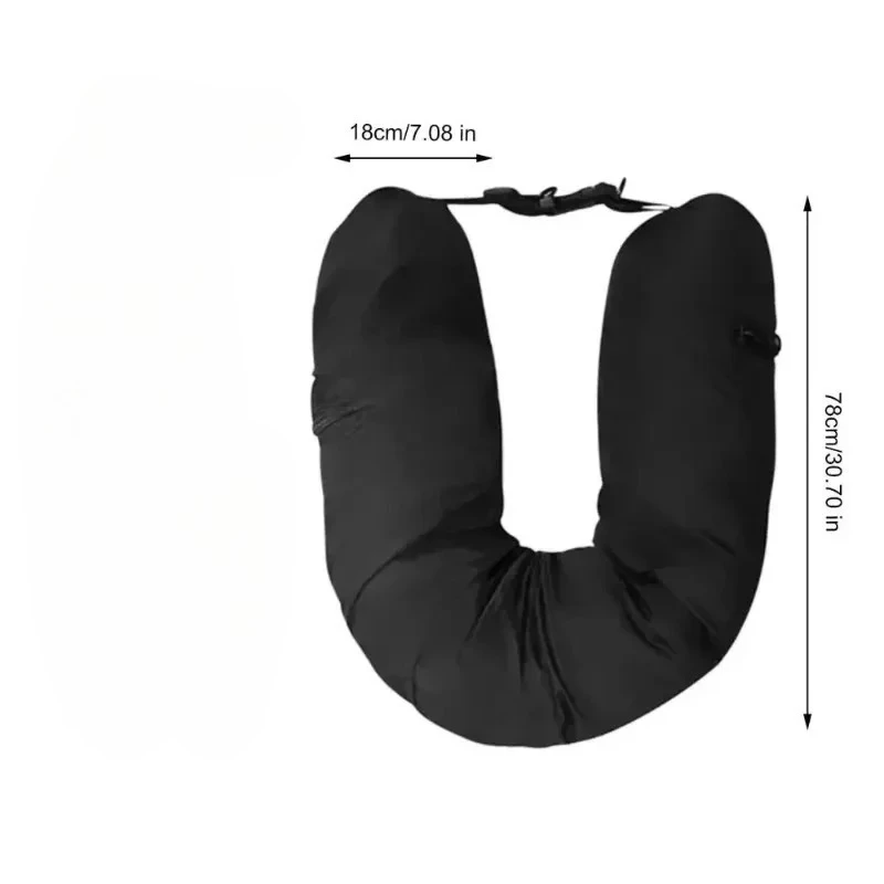Foldable Travel Neck Pillow, No Padding, Can Store Clothes, with Adjustable Rope, Storage Bag, Suitable for Travel Use