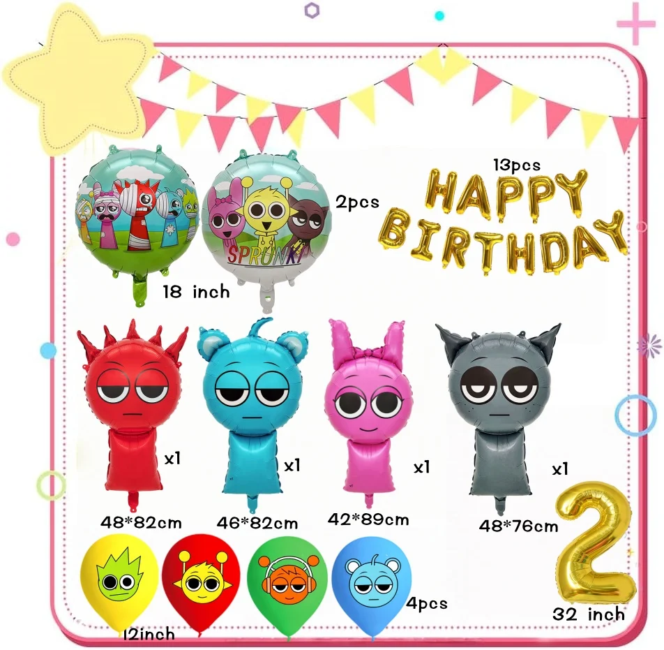 Set Decorazione Compleanno Sp-runki: 30 Pezzi Tra Striscione, Palloncini E Decorazioni Per Torta E Cupcakes, Tema Bimbi