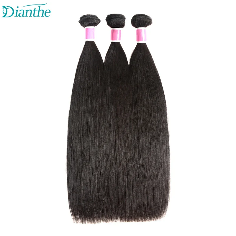 Brazilian Straight Bundles 100% Human Hair Weave 3/4 Pcs Straight Bundles For Women Hair Extensions Human Non-Remy Dianthe
