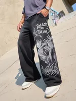2025 New American Style Men's Pants Spring Autumn Anime Attack on Titan Print Jogger Cotton Loose Wide Leg Straight Pants 1