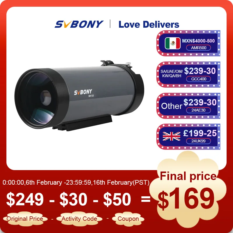 Telescopio Astronomico Svbony Mk105 Maksutov-Telescopio Cassette Ota 99% Riflettività Rivestimenti Dielettrici