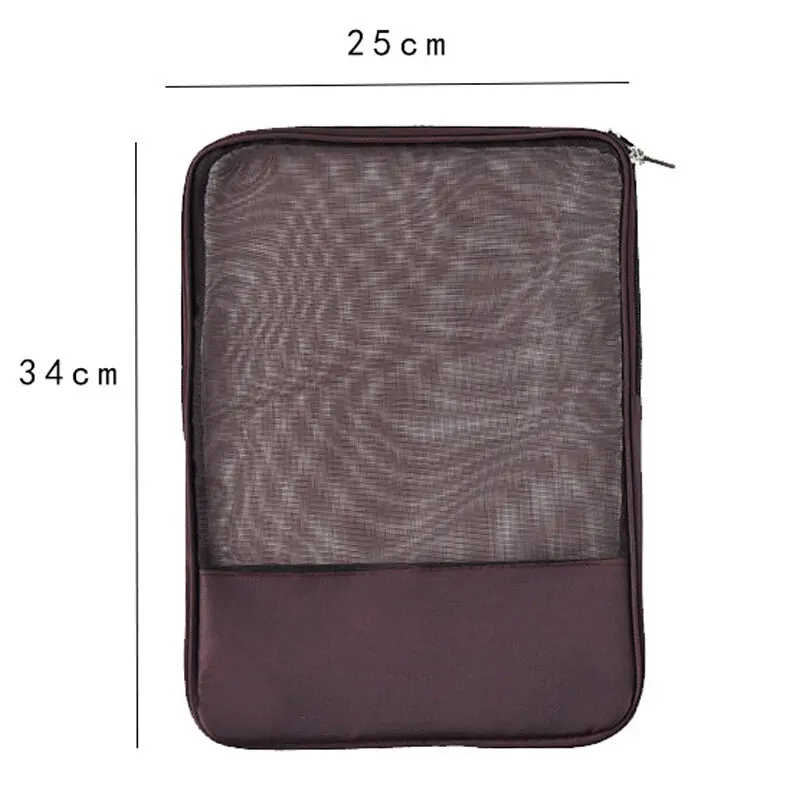 Big Size Pocket Folders Mesh Zipper File Bag Translucent Book Storage Document Box File