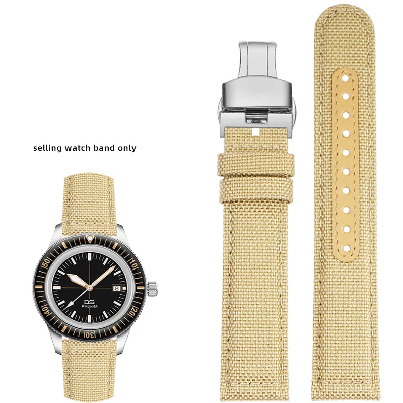 thumbnail image 1 of Correa de reloj de nailon de 21 mm y 22 mm para la serie Certina Kinetic Energy, pulsera de lona impermeable para deportes al aire libre Seiko PROSPEX para hombre, 1 of 5