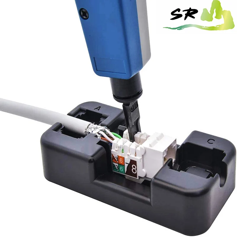 

SR Jack Punch Down Stand Wiring Tool Module Holder Universal RJ45 Cat6/Cat5E/Rj11/12 Keystone