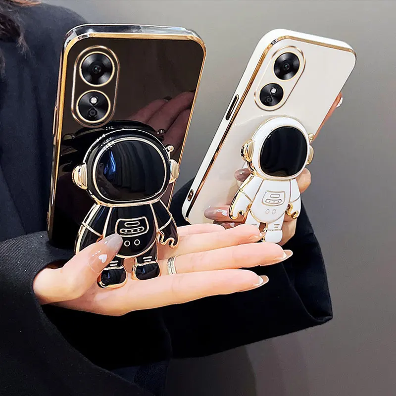 

Luxury Astronaut Holder Case For OPPO A17 Soft Cover For OPPO A17 Phone Cases A 17 A77 A96 A74 A54 A72 A15 A16 A16s A94 Coque