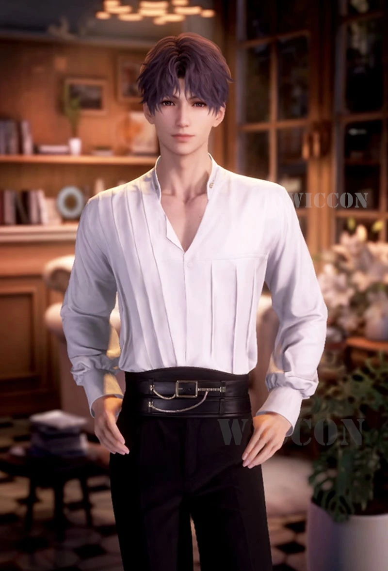 Game Love And Deepspace Xavier Cosplay Qiyu Cosplay Rafayel Cosplay Wig Shirt Pant Belt Short Hair Heat Resistant Fiber Daily 13