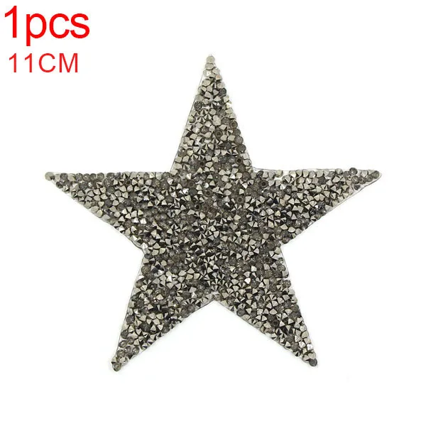 Toppa Con Stella Strass, 8.5cm 4 Colori Strass Scintillanti