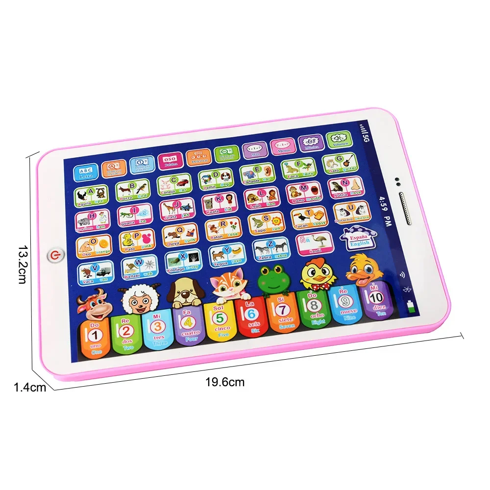 Spanish Alphabet Child Tablet Point Read Touch Enable Laptop Compluter Educational Toys Play Mobel Details for Children's Gifts 3