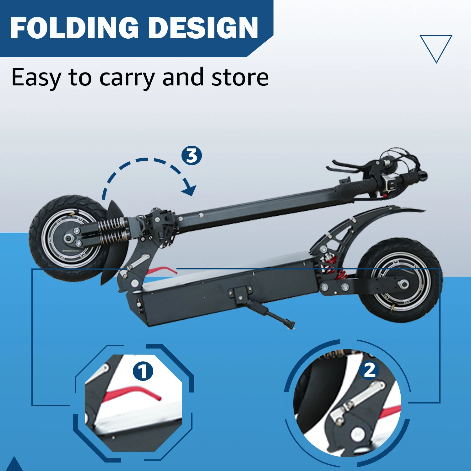 1600W/3200W Adults Electric Scooter 10" Tires 60-75 km/h 80km Range Folding and Portable electric scooter