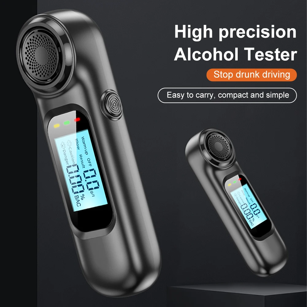 

Portable Mini Digital Alcohol Tester Non-Contact High-Precision Alcohol Tester USB Rechargeable Breathalyzer Alcohol Test Tools